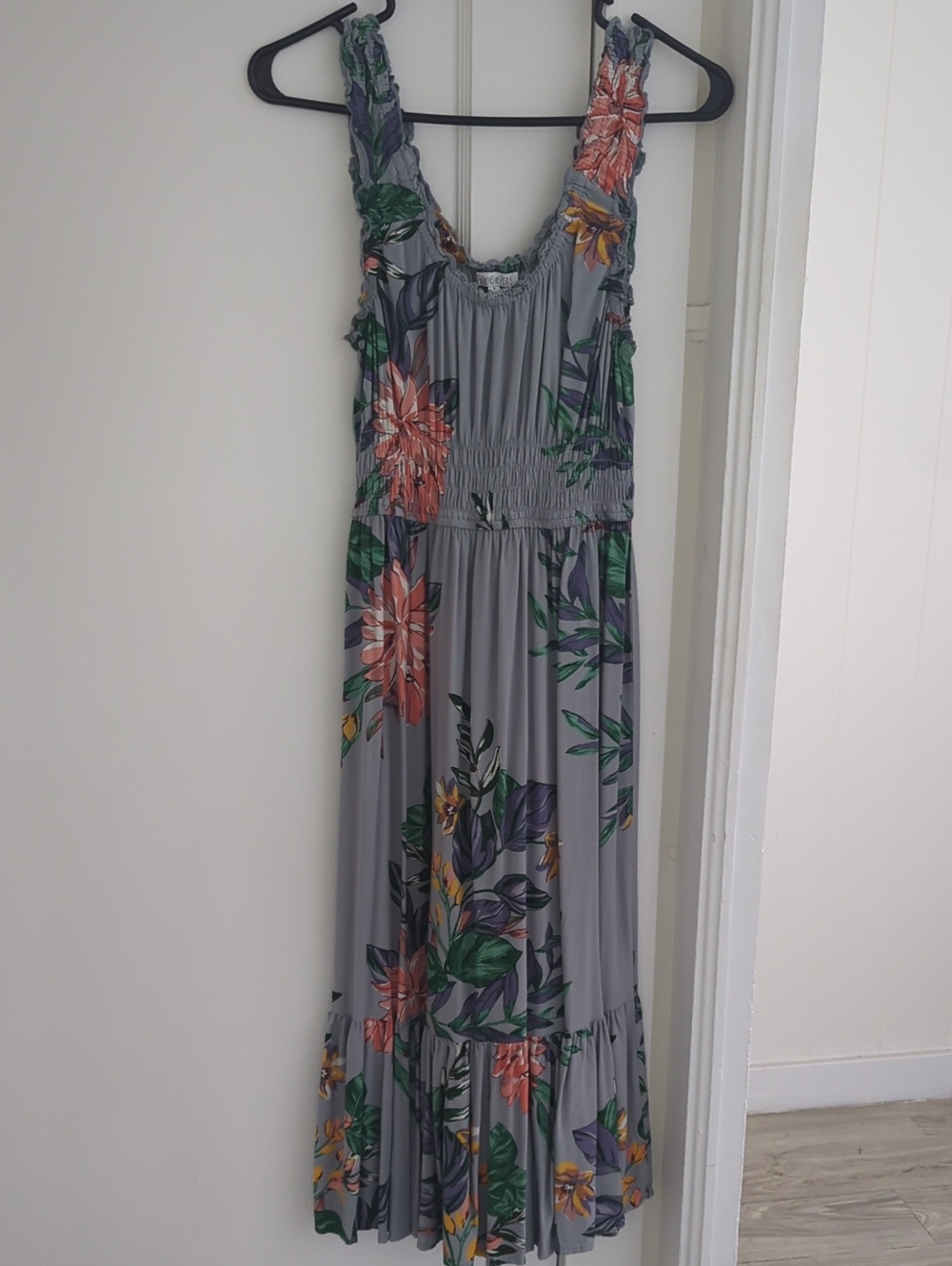 Patrons of Peace Light Blue Floral Maxi Dress